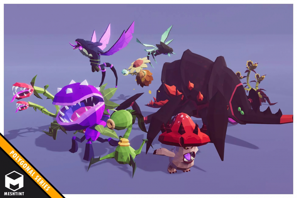 Polygonal Creatures Pack 2