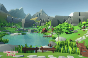 Lowpoly Style Alpine Woodlands Environment v1.1