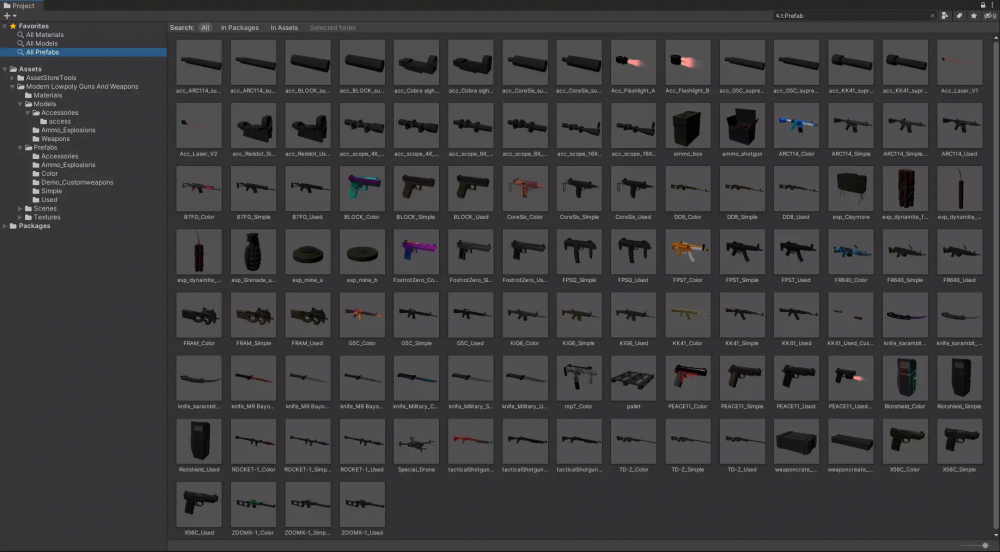 Modern Low poly Guns And Weapons v1.0