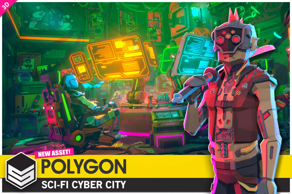 POLYGON Sci-Fi Cyber City - Low Poly 3D Art by Synty - Environments - 3D